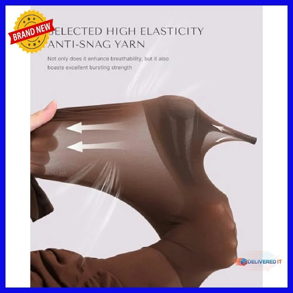 Seamless Tummy Control Shapewear Bodysuit Sheer Legs Sizes S-XXL